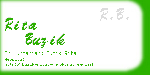 rita buzik business card